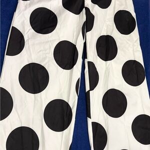 Polka Dot Wide-Leg Trousers - Black/White